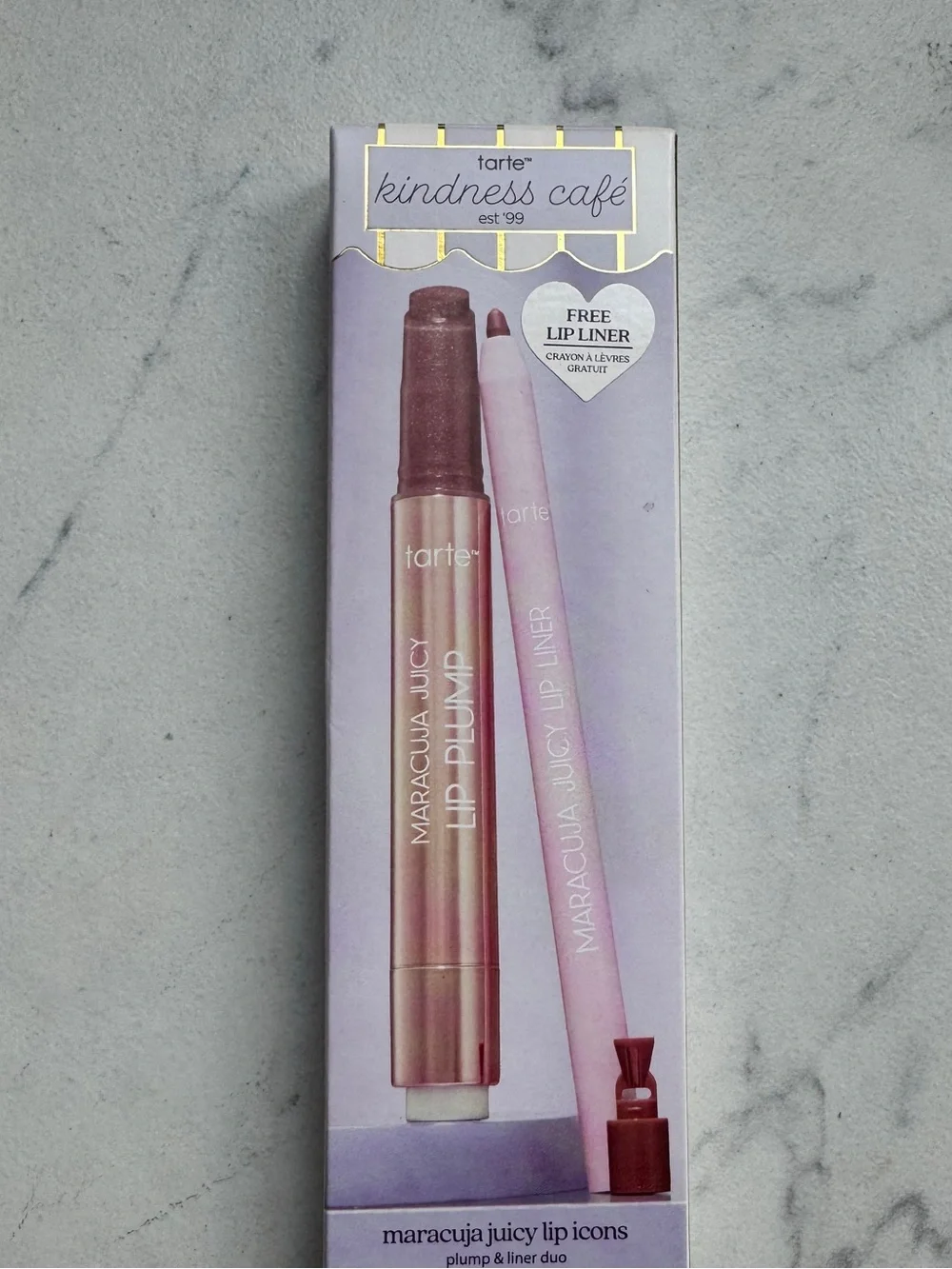 TARTE KINDNESS CAFE MARACUJA JUICY LIP ICONS PLUMP & LINER DUO;—ROSY MAUVE